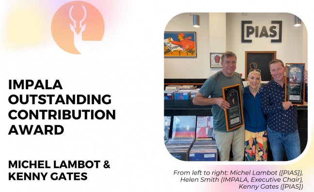 PIAS founders Michel Lambot and Kenny Gates honoured with IMPALA's Outstanding Contribution award